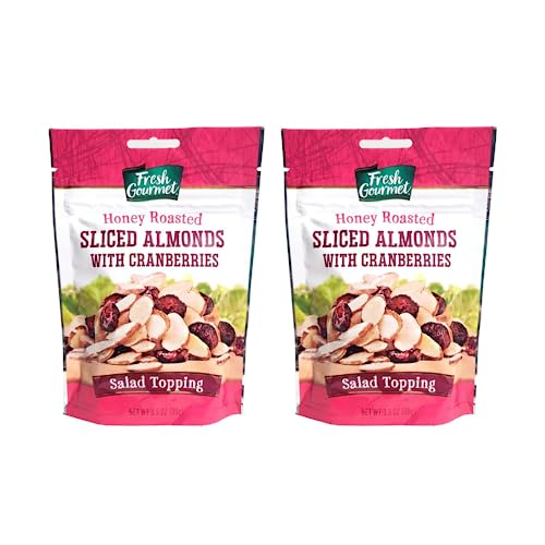 Fresh Gourmet Honey Roasted Sliced Almonds & Cranberries 3.5 Ounce