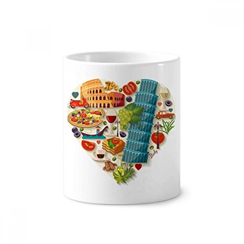 Porte-brosse à dents Italie coeur en céramique blanche tasse 350ml