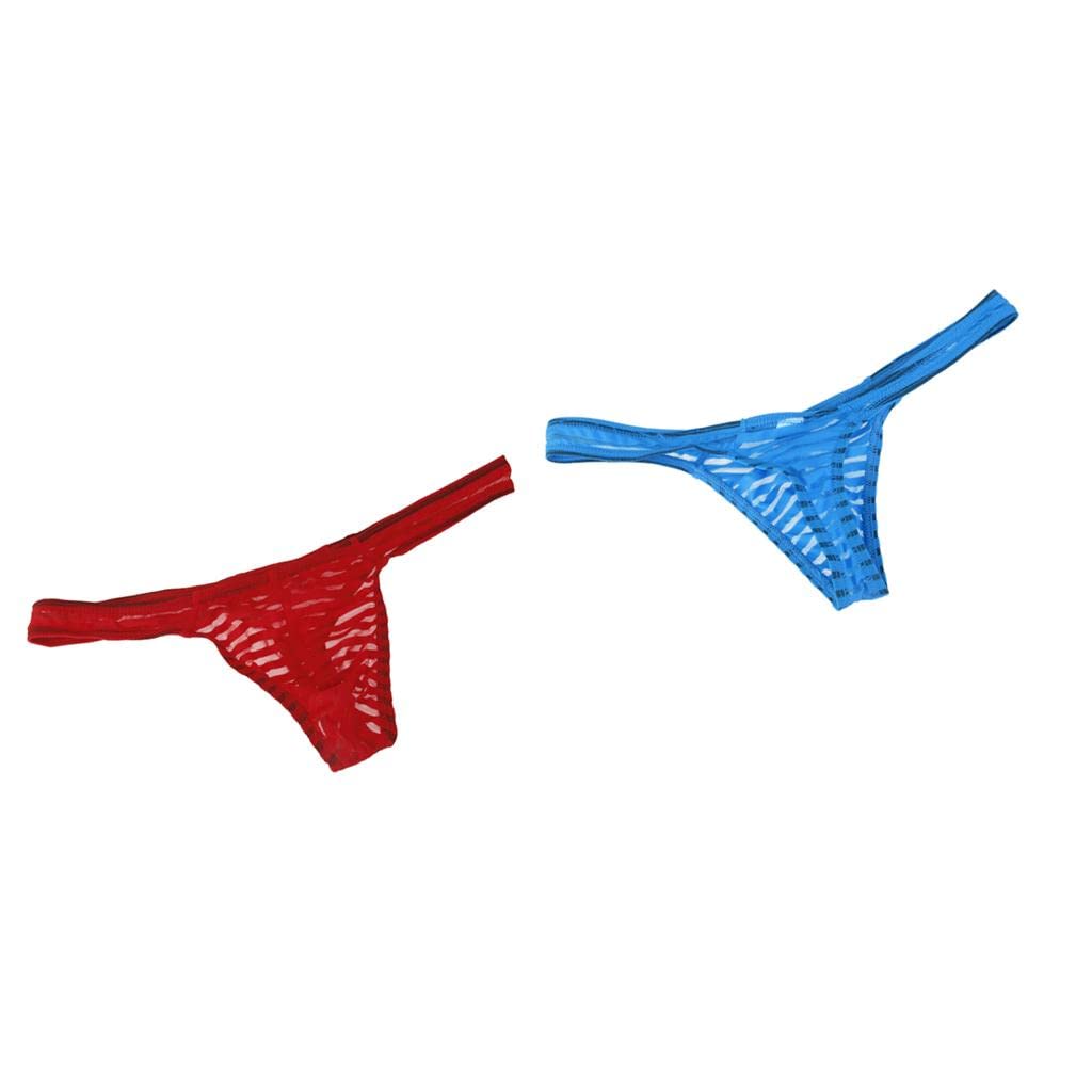 bnf Men's Mesh G-String Underwear | Breathable T-Back Thong Pouch Briefs for Ultimate Comfort & Fit | Vibrant Red & Blue Colors | Pack of 2-picture-43