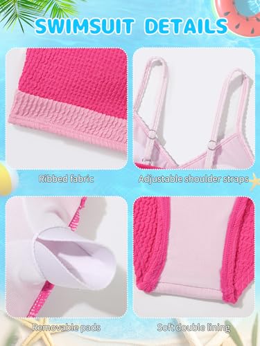 Image of Girl's 2 Piece Swimsuit Solid Spaghetti Strap Bikini Sets Beach Bathing Suit Swimwear for Teen Girls