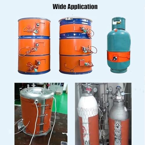 Genérico Calentador eléctrico Industrial de bidones, Cinta calefactora de Silicona para bidones de Aceite, Cubos, anticongelante, protección Ajustable, Almohadilla calefactora eléctrica para bidones,