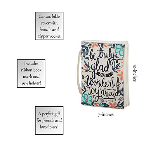 Creative Brands B2216 Faithworks-French Press Mornings Canvas Bible Cover, 7 X 10-Inch, Be Truly Glad #TOP5