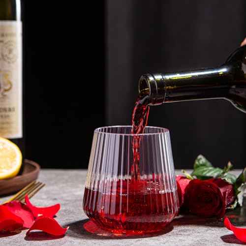 20 Pack 14oz Stemless Plastic Wine Glasses Heavy Duty Disposable Wine Glasses Unbreakable Clear Plastic Cocktail Glasses Recyclable Shatterproof Reusable Plastic Wine Cups for Parties Wedding - Thumbnail 4