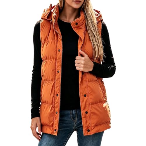 Oversized Puffer Vest Women Quilted Lightweight Sleeveless Hoodie - image 1