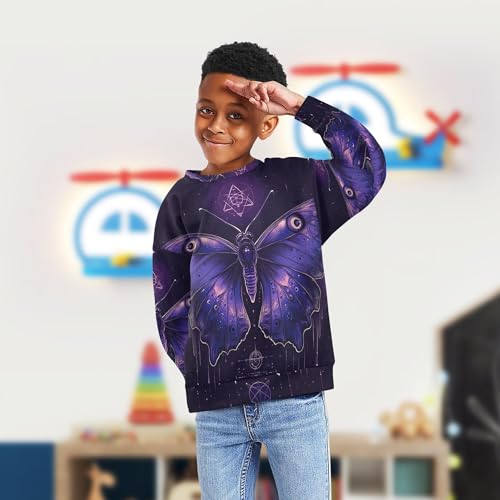 Wudan Butterfly Black Kids Boys Sweatshirt Hoodie Crewneck Kids Hoodies Boys4