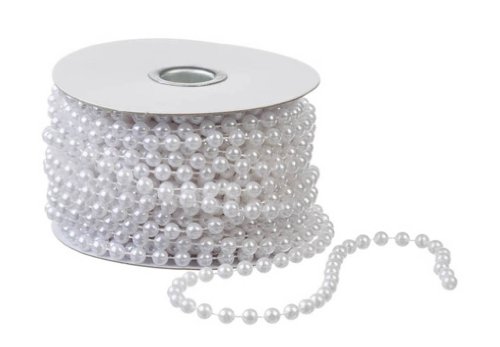 Darice 35397-01 6mm MOT Pearls on Spool, 50-Feet, White
