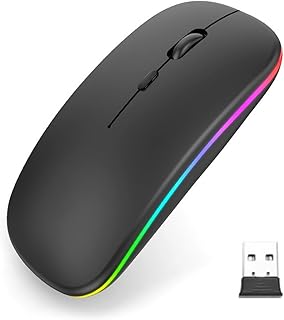 NHQZ Wireless Bluetooth Mouse Compatible with Laptop/Macbook/iPad/iPhone (iOS 13.1.2 and later) Mini Mouse Rechargeable 3D…