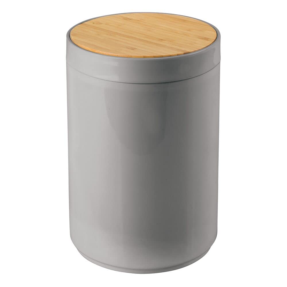 mDesign Plastic Round Trash Can Small Wastebasket Garbage Bin