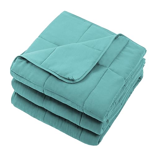 Image of Teal Weighted Blanket for Adults 20lbs, 80 inchx87 inch, King Size Cooling Heavy Throw Blanket for 180-220lbs, Microfiber Soft Thick Big Blankets Weighted Comforter Breathable Gift for Sleeping