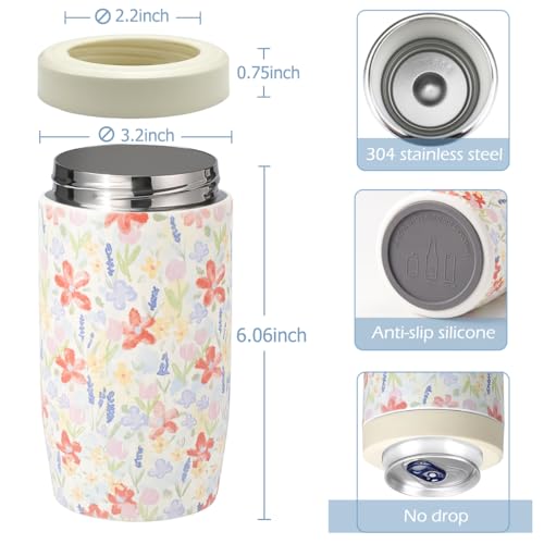 Image of Morefeel 4-in-1 Insulated Can Cooler for 12 oz Cans & Bottles | 304 Stainless Steel Can Holder Fits 12 Oz Slim Cans, Standard Cans, Beer Bottles & Works as A Open Cup; Dishwasher Safe