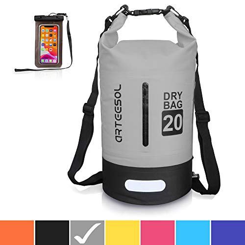 arteesol Sac Etanche, 5L/ 10L/ 20L/ 30L Ip66 Sac étanche avec Taille Sangle de Plein Air et Sports Aquatiques Camping Nautique Kayak Pêche - Protéger Iphone Caméra Cash Document Provenant de l'eau