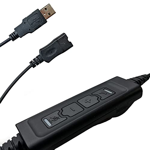 Global Teck Worldwide 504P USB Adapter for Plantronics and Addasound Headsets Connects to Headset to PC, MAC, Lync, Skype & USB VoiP Phones - Mute, Volume and Quick Disconnect