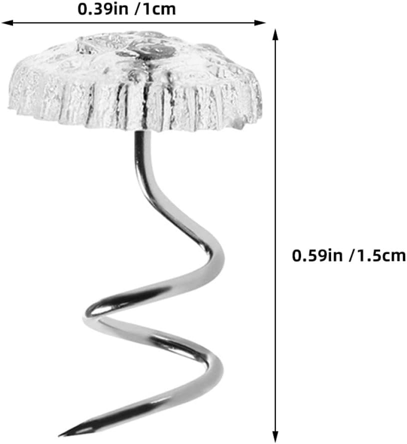 Stainless Steel Spiral Upholstery Pins Bedskirt Tacks Furniture Fasteners 100Pcs Twist Pins for Sofa Covers Slipcovers Home Bedding Accessories