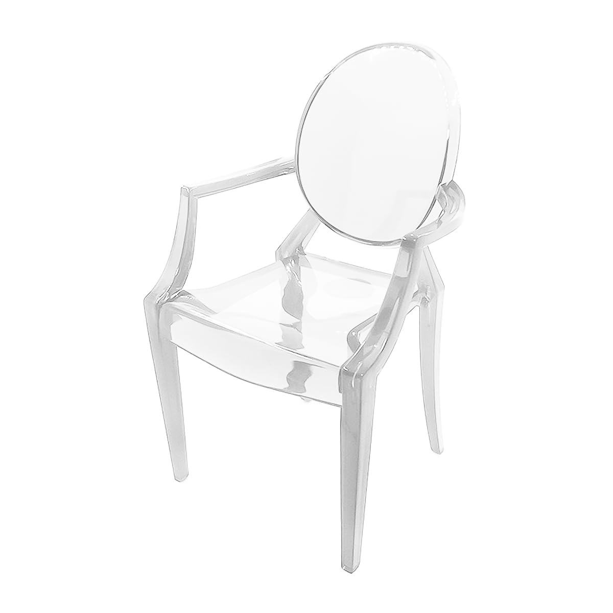 Nicear Dollhouse Ghost Chair Miniature 1/6 Scale Club Accent Chair Acrylic Figurine Mini Clear Lounge Seat Modern Furniture