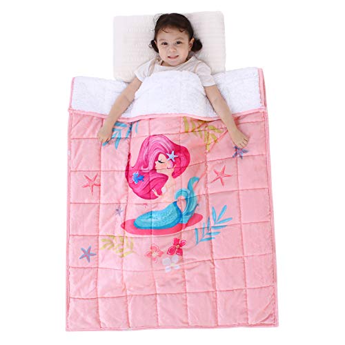 Topblan sherpa weighted blanket for children, 3lbs kids sherpa bl…