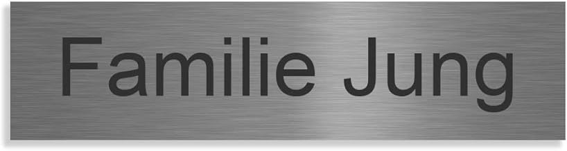 Jung Edelstahl Design Door Signs – Name Plates V2A – Includes Engraving – Notice Signs Anthracite or White Choice (60 x 15 mm)