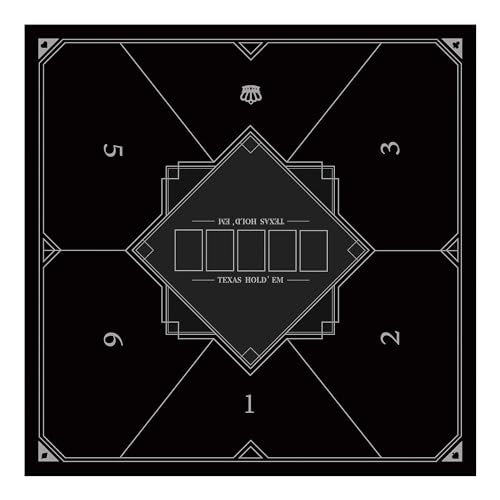nuveti 24 Inch Square Foldable 6-Player Texas Poker Card Tabletop Layout