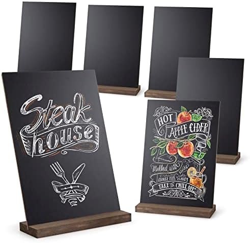 ONUPGO Mini Chalkboard Signs, Chalk Signs Vintage Wooden Tabletop Chalkboard Sign with Stands - Decorative Mini Chalkboard Table Signs Small Message Chalkboard Sign, Set of 6