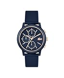 Lacoste Reloj Analógico de Cuarzo Multifunción para Hombre Colección LACOSTE.12.12 Move con Correa de Silicona Azul Marina - 2011470
