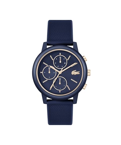 Lacoste Reloj Analógico de Cuarzo Multifunción para Hombre Colección LACOSTE.12.12 Move con Correa de Silicona Azul Marina - 2011470
