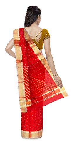 MAHENDRA KOLI CHANDERI red chanderi silk saree – image 2