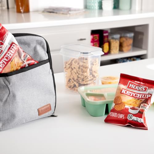 Herr's Ketchup Ripple Potato Chips (Pack of 42, 1 Ounce Bags) – Bold and Tangy Ketchup-Flavored Chips – Fun for Snacking and Sharing