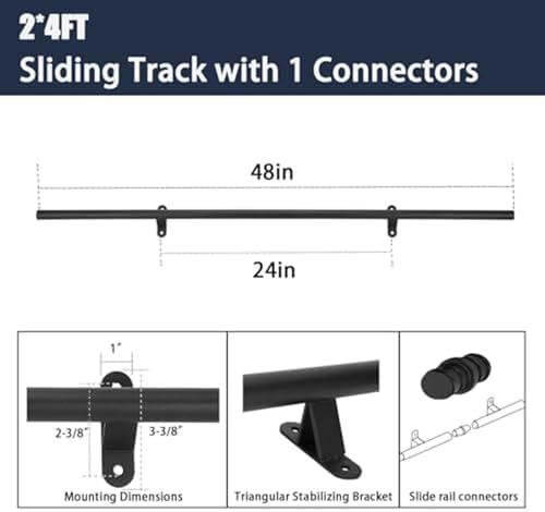 Heavy-Duty Rolling Library Ladder Hardware Kit - 16.4 ft Round Track & Rail - Smooth Sliding Door Accessories for Home Library, Bookcase, or Closet Storage Solutions