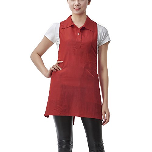 Salon Professional Barber Collar Hair-cutting Apron, Colorfulife Adult Hair Cutting Coloring Aprons with Pocket Hairdresser Stylist Adjustable Working Clothes Hairdressing Wrap T015 (Red)