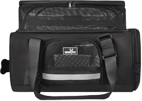Wakytu Erweiterbare Transportbox für Haustiere von Fluggesellschaften Zugelassen Katzentransportbox Reisetasche für Kleine Hunde