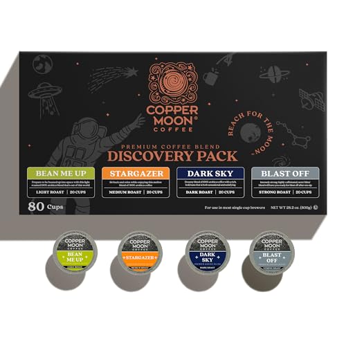 Copper Moon Single Serve Coffee Pods for Keurig K-Cup Brewers, Light, Medium & Dark Roast, Discovery Variety Pack, 80 Count - Image 3