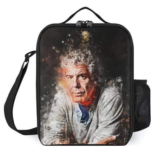 TFDGDGH Bolsa de Picnic Infantil Impresa Termica de 3 Bolsas Anthony Bourdain Bolsa Aislante de Gran Formato Bolsa de Almuerzo Aislante