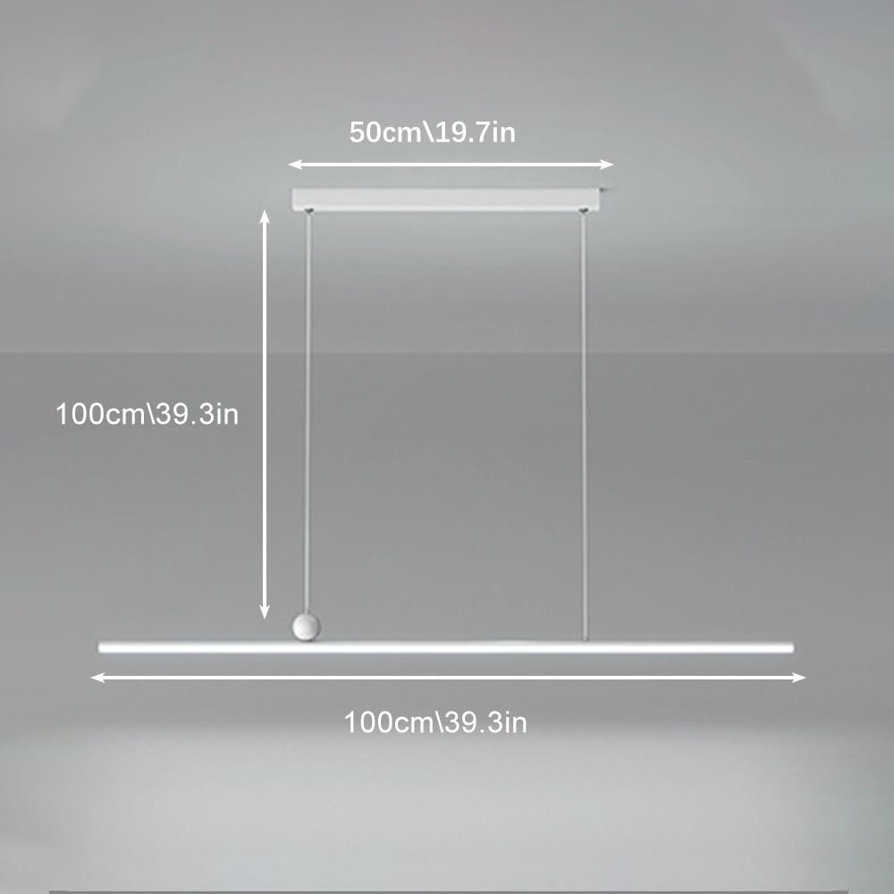 Lampadario minimalista Lampadario lineare Lampada da soffitto Tavolo da pranzo Illuminazione Lampade a sospensione a LED Lampadari a striscia lunga Lampade a sospensione per ristorante Ufficio Cucina
