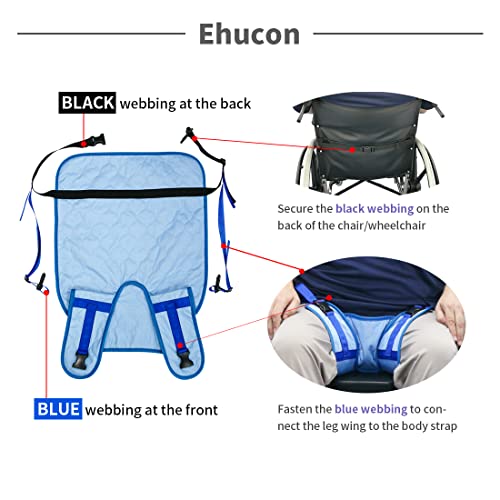 Image of Wheelchair Seat Belt Highly Absorbent Incontinence Pad,Wheelchair Safety Harness for Positioning Elderly,Waterproof Seat Pad with Adjustable Straps(Pack of 1)