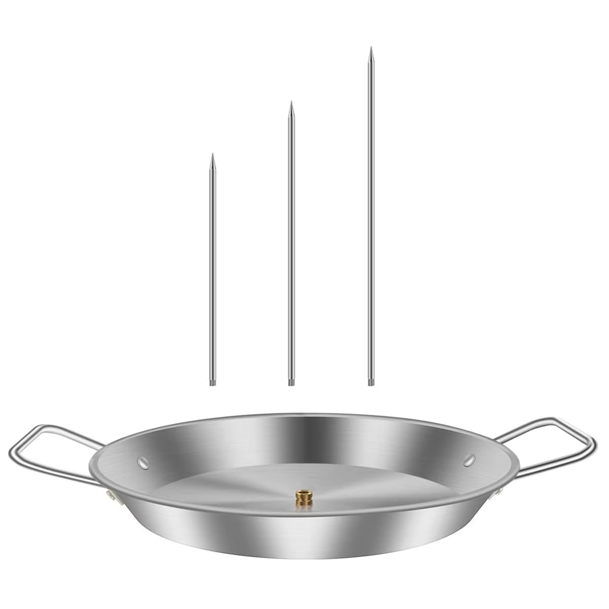 CTRLZS Vertical BBQ Skewer Stainless Steel Grill with 3 Replacement Spikes- Vertical Meat Skewer Barbecue Grill Set