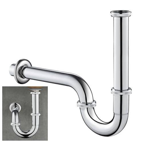KEOKBON Basin P Trap 1¼ Inch with Extra Long Extension Tube，Chrome