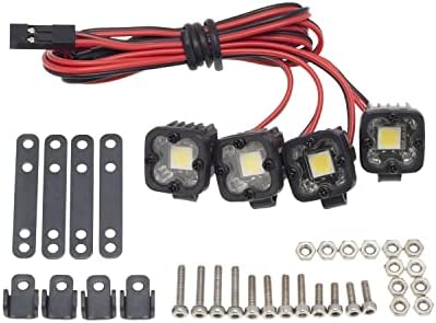 DKKY RC Bumper Light 4 Single LED Light 5050 Square Spotlight for 1/10 RC Crawler Axial SCX10 90046 TRX4 Wraith RR10 MST Redcat