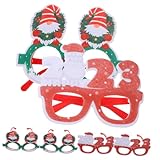 FUNOMOCYA 6 Piezas Gafas Infantiles Fiesta Navidad Marco Divertido Decoración Fotográfica para Accesorios Navideños Diseño