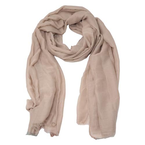 yueton 1PCS Imitation Cotton Long Scarf Faux Linen Scarf Sunscreen Long Scarf Shawl Large Soft Towel for Women Clothing Matching