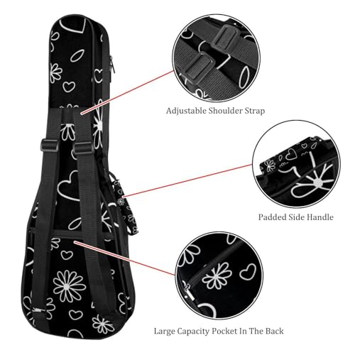JRHEJTHH Housse imperméable durable pour ukulélé avec épaules réglables pour ukulélé de 53,3 cm, 58,4 cm, 61 cm d’épaisseur, motif léopard, rose, Multicolore., 25.9x9x3.1in/66x23x8cm, Moderne - Les Beatles, Paul McCartney, John Lennon, RIngo Starr, George Harrison JRHEJTHH Housse imperméable durable pour ukulélé avec épaules réglables pour ukulélé de 53,3 cm, 58,4 cm, 61 cm d'épaisseur, motif léopard, rose, Multicolore., 25.9x9x3.1in/66x23x8cm, Moderne – Image 4