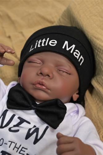 Muñeco bebé reborn realista niño negro 48 cm miniatura 4