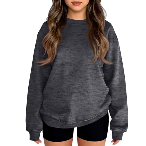Girls' Oversized Sweatshirt Long Sleeve Pullover Top Soft Casual Wear for Fall and Winter
