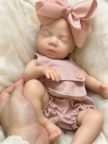 Muñeca Bebé Silicona Realista 12 Pulgadas Dormida miniatura 1