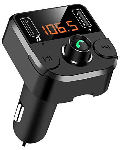 AZWang Bluetooth FM Transmitter for Car Audio Adapter Wireless Hands Free Calling Car