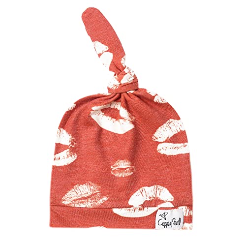 Image of Copper Pearl Baby Beanie Hat Top Knot Stretchy Soft Crush