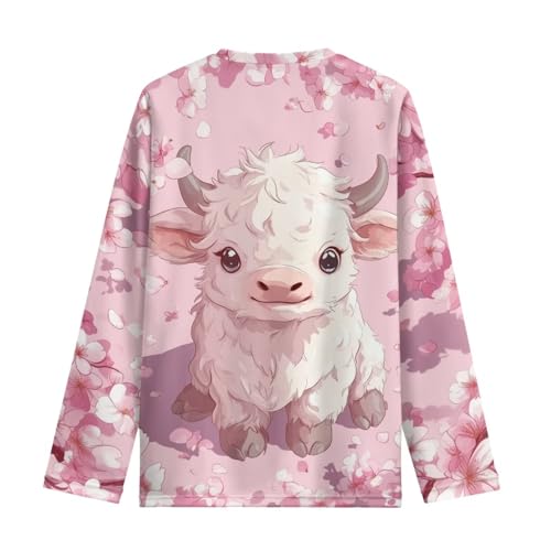 Image of Long Sleeve Shirts for Girls Winter Tops 3-16t Cartoon T Shirts for Fall Clothes