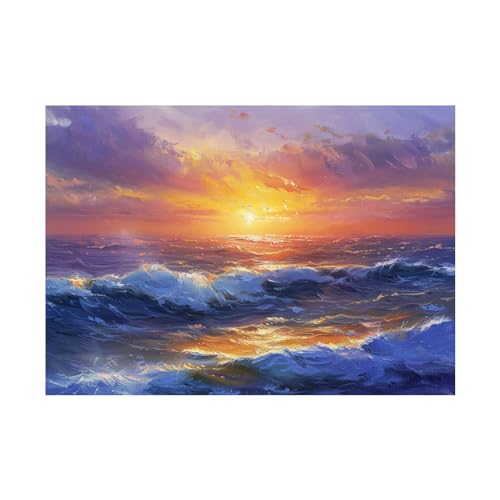 Impression sur toile coucher de soleil marine 60x80cm