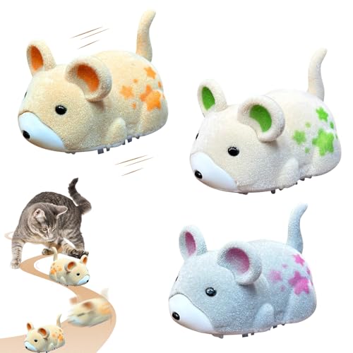 ACAREY Katzenspielzeug Maus Elektrisch, Interaktives Katzen Spielzeug Selbstbeschäftigung mit 2 Knopfzelle, Realistische Geräusche Elektrisches Mäuse, Selbst Bewegen Hindernisse Vermeiden (3 Stück) ACAREY Katzenspielzeug Maus Elektrisch, Interaktives Katzen Spielzeug Selbstbeschäftigung mit 2 Knopfzelle, Realistische Geräusche Elektrisches Mäuse, Selbst Bewegen Hindernisse Vermeiden (3 Stück)