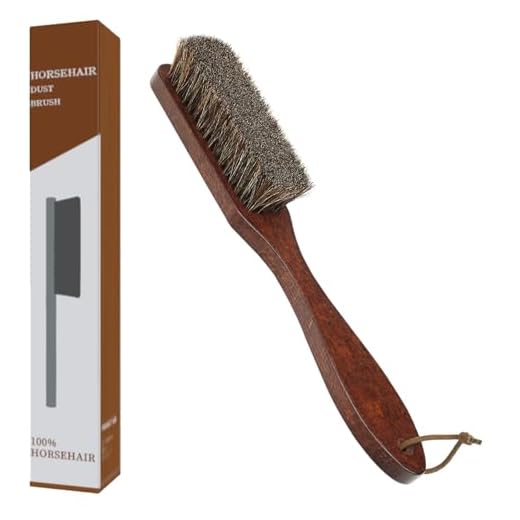 EUVIA Soft 100% Naturpferdehaar Polsterbürste mit Holzgriff, Premium Rosshaarbürste zur StaubNaturborsten Fusselbürste zur Reinigung von Filzhut/Cowboyhut/Schuhen/Kleidung/Polstermöbeln/Hut/Bank