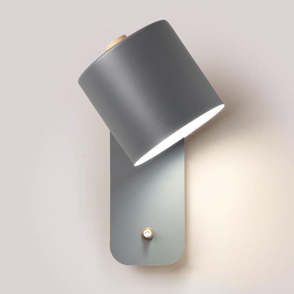 Adjustable Wall Spotlight, Indoor Wall Mounted Reading Light with Switch, Modern Hardwired Picture Light, Art Accent Wall Sconce for Hotel Room, Bedroom, Living Room