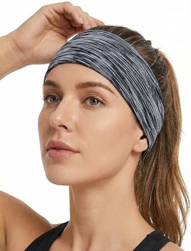 Men’s Double Headbands, Sweat Wicking Sport Sweatbands for Running, Yoga, Cycling, Non-Slip Fitness Gear
